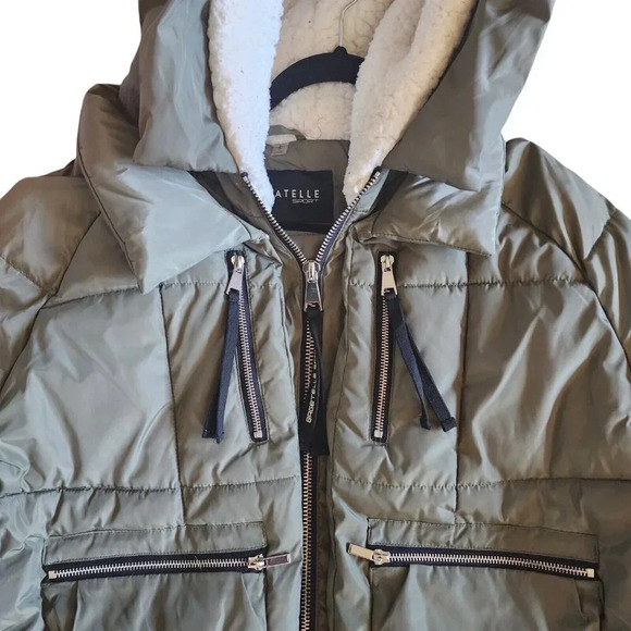 Bagatelle Sport Olive Green Layered Subarctic Thermal Puffer Zipper Jacket Large - Picture 13 of 15